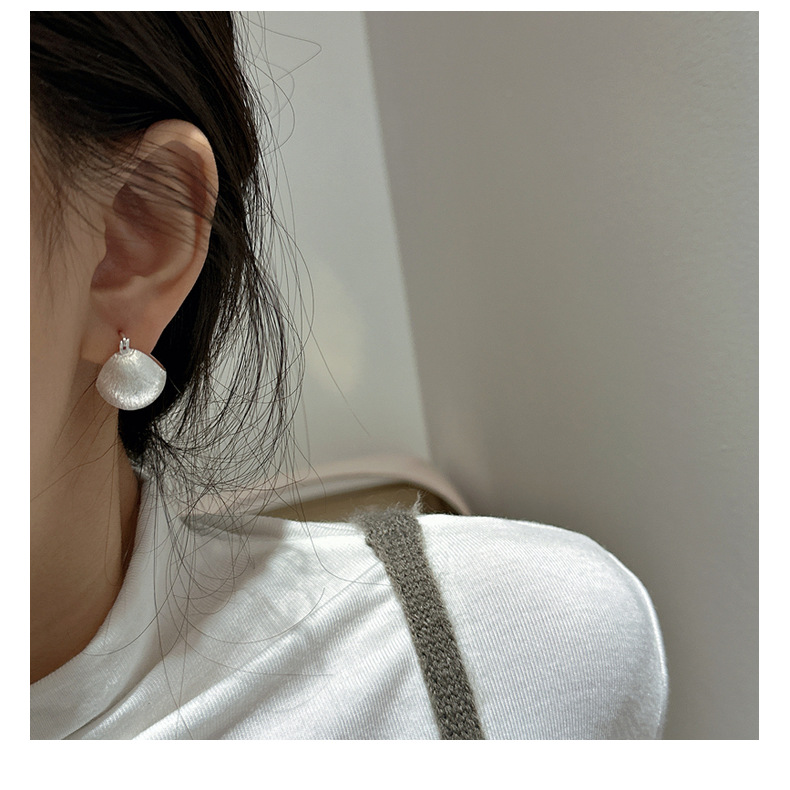 S925 sterling silver Korean version fashionable basic style INS heavy metal smooth texture ear buckle round ball design personalized earrings pic 19