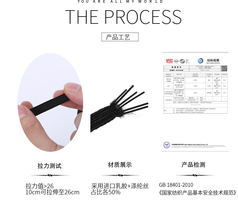 Wholesale of black and white elastic bands, elastic ropes, rubber bands and elastic band accessories in stock: 0.30.60.81.0 pic 5