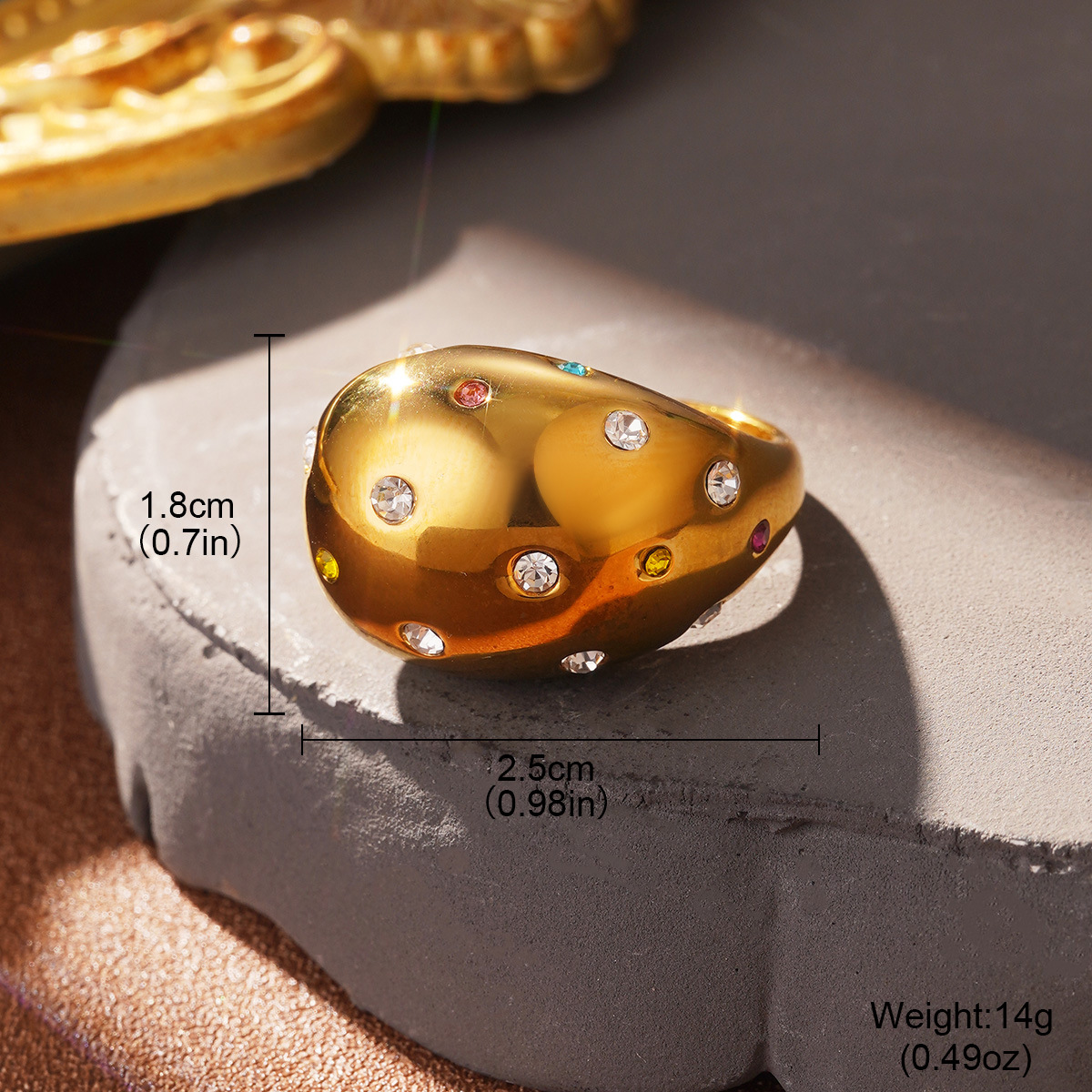 Cold and stylish stainless steel European and American ring, elegant lines, cross-border design, high-end feel, gold jewelry wholesale pic 31