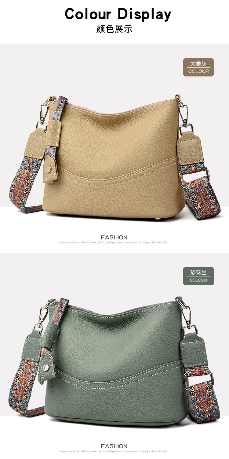 真皮流浪包女包头层牛皮包街拍新款潮时尚百搭三层软皮单肩斜挎包详情20