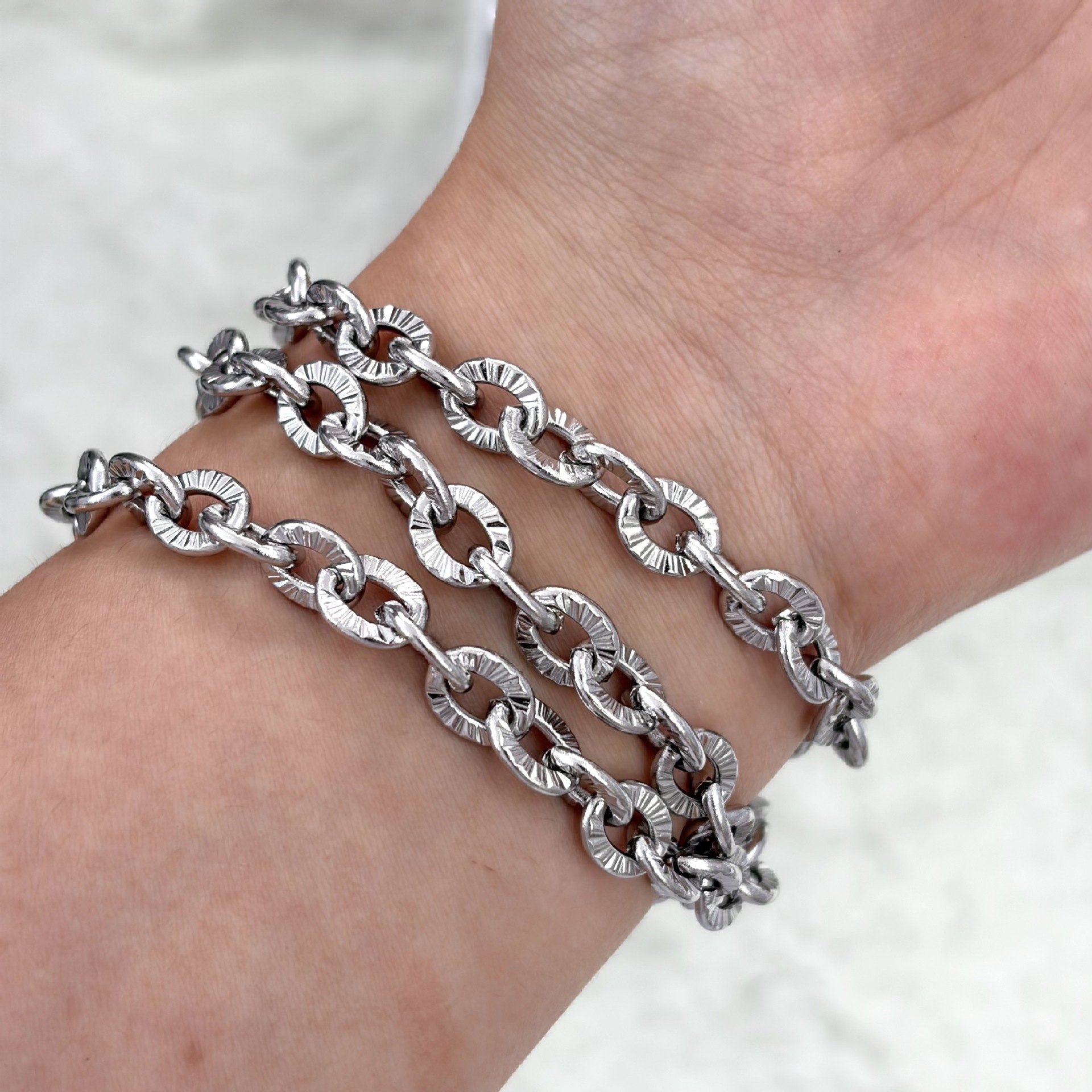 Sunflower chains, stainless steel embossed chains, DIY necklaces and bracelets, semi-finished loose chains, jewelry matching chains, direct supply from the manufacturer pic 1