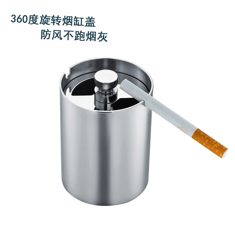 Thickened rotating cover stainless steel ashtray for car, windproof ashtray, office and household countertop, ashtray, car gift pic 22