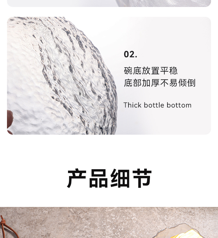 Glass fruit plate, large household salad bowl decoration, snack arrangement, hammer-patterned transparent creative Japanese dessert plate pic 15