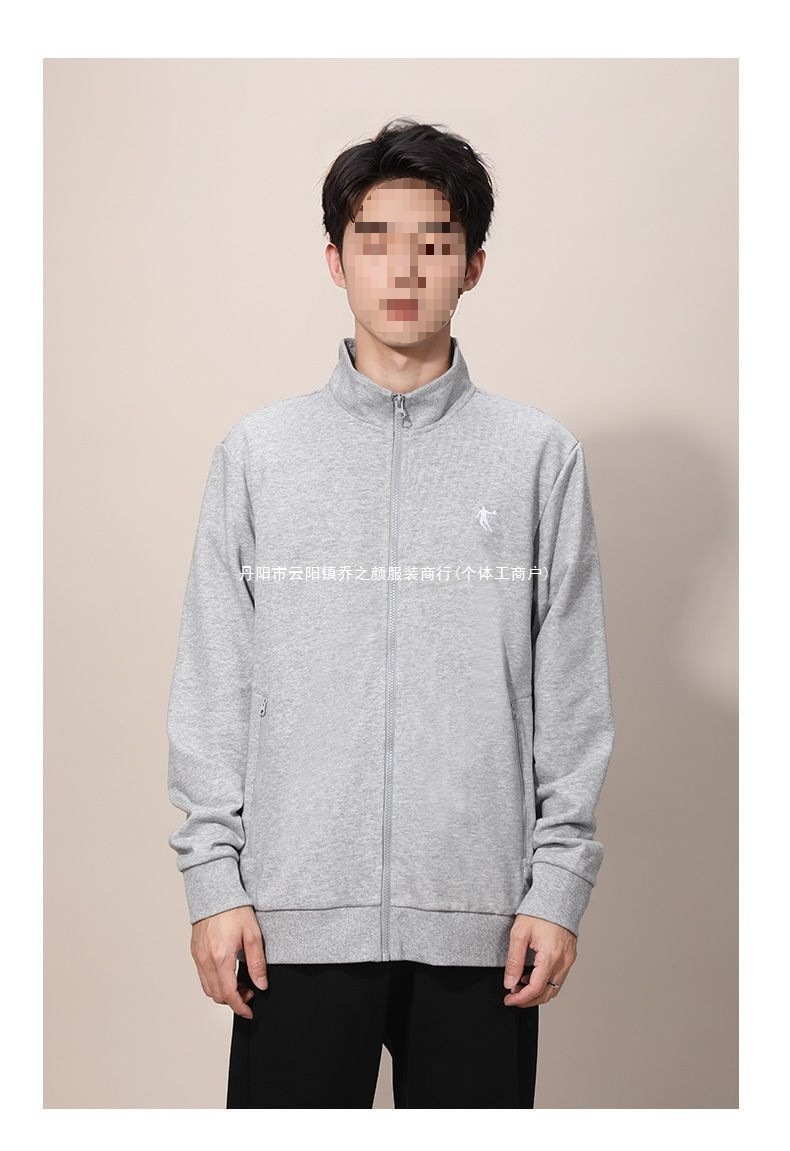 中国乔丹外套男装秋季新款立领开衫舒适潮流宽松休闲长袖运动服男详情13