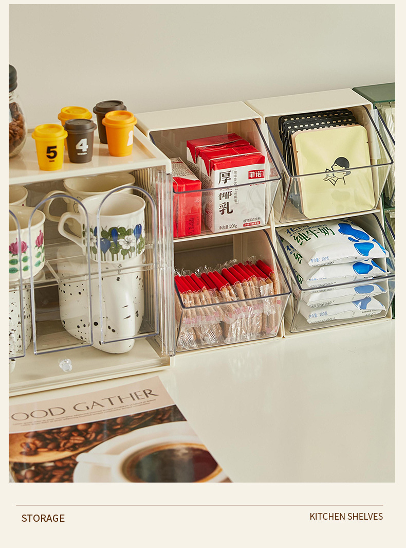 茶包收纳盒胶囊咖啡速溶家居办公室茶水间透明桌面收纳整理置物架详情10