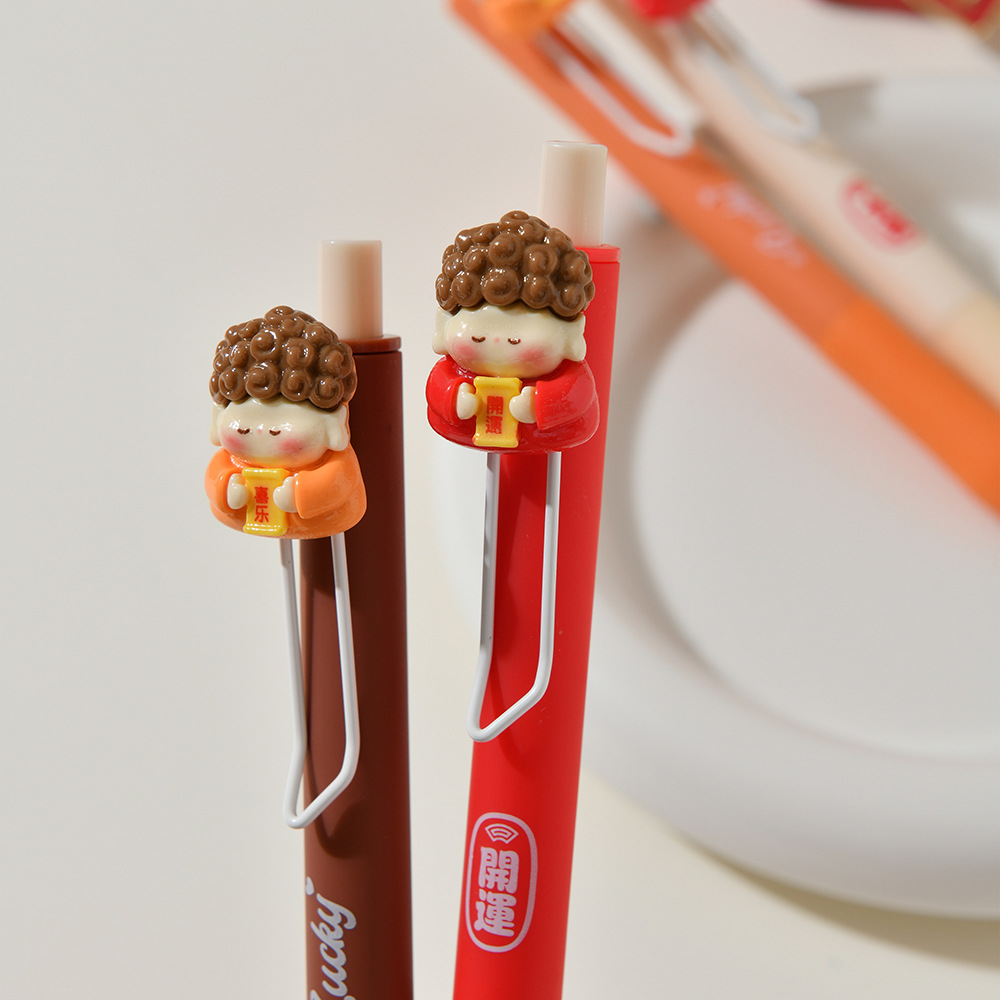 Chen Xi Good Luck Little Buddha Press the 0.5mm tip of the ST gel pen for smooth writing. It is a student stationery signature pen pic 9