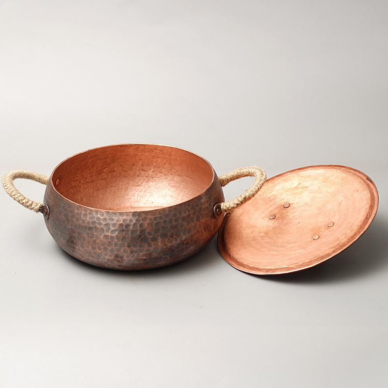 Copper hot pot for home use, thickened stainless steel pot base, copper hot pot set, suitable for family gatherings pic 6
