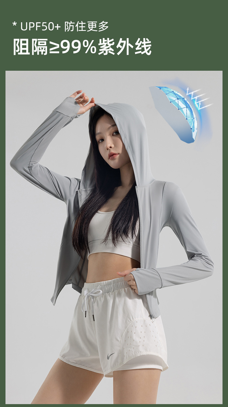 Comfortable, tight, breathable and fashionable sun-protective clothing for women, summer light, quick-drying sun-protective clothing, ice silk UV protection for women pic 12