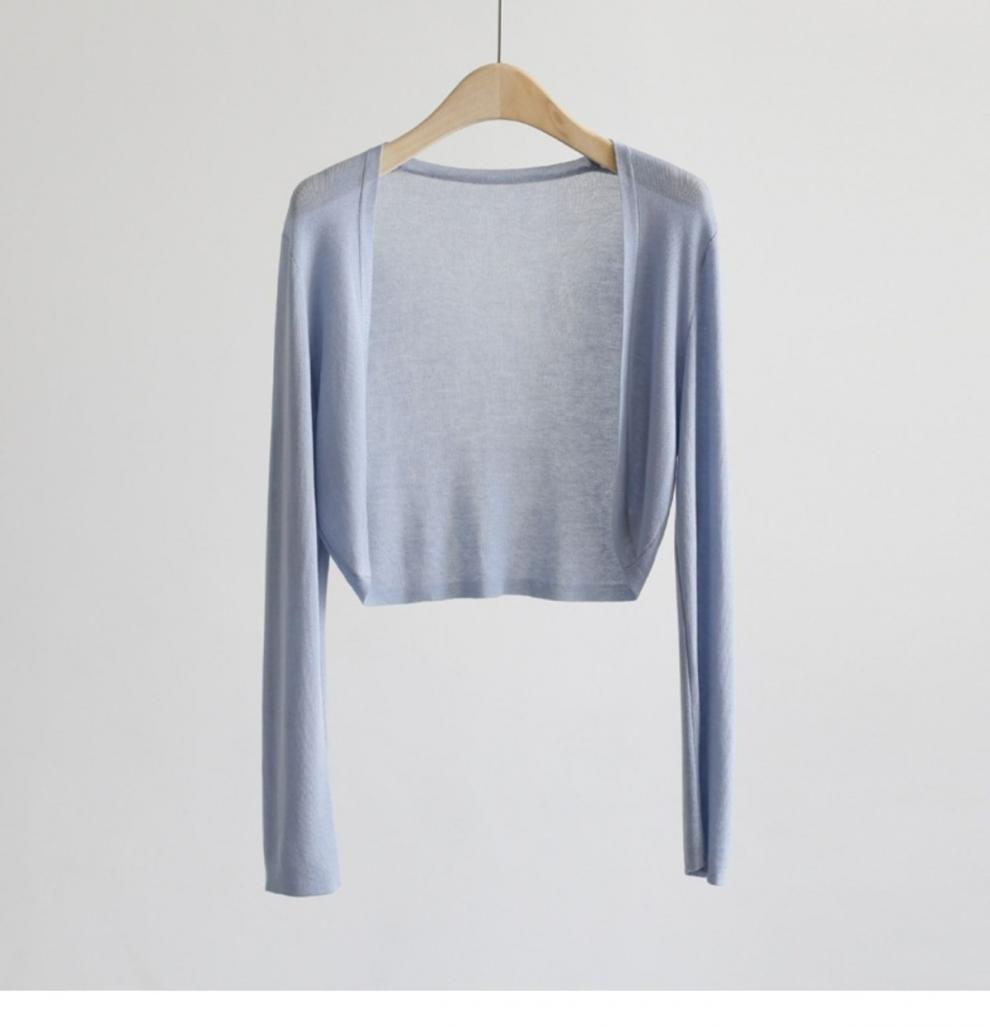 外搭冰丝薄款针织防晒开衫女夏季坎肩配吊带裙小披肩外套短款上衣详情15