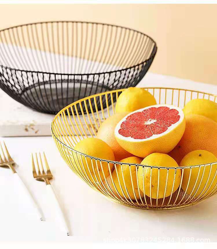 Light luxury ironwork fruit plate, Nordic-style home modern living room coffee table, candy basin, snack dried fruit plate, internet-famous fruit basket pic 13