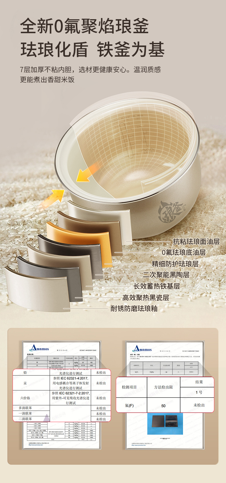 安博尔家用电饭煲多功能3L微压智能预约2025年新款3-4人铁釜不粘详情6