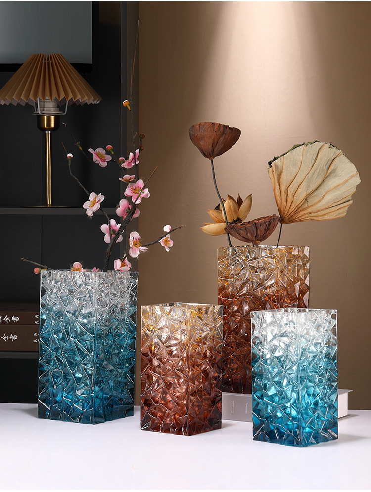 French-style high-end crystal resin vases for living room flower arrangements, European-style high-end entrance hall ornaments, and light luxury flower arrangements pic 13