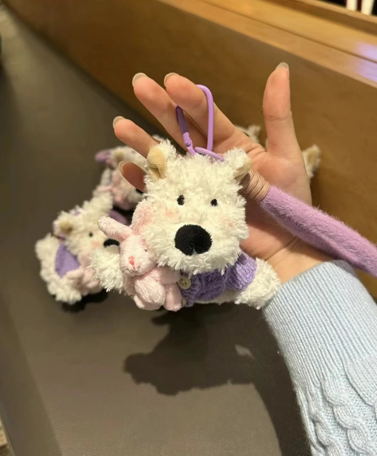 网红爆款西高地毛绒挂件公仔可爱潦草小狗包包挂饰车载摆件小礼物详情25