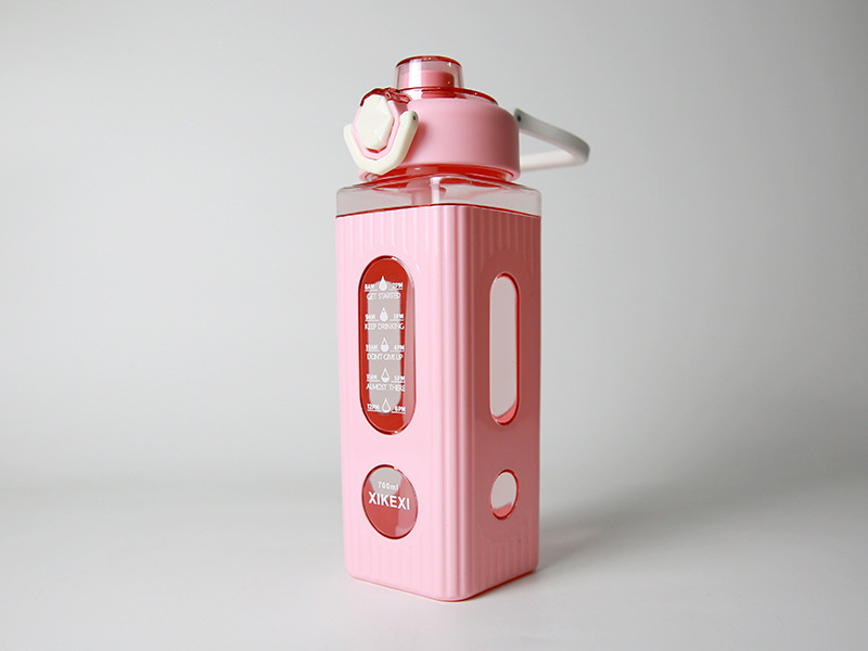 亚马逊创意水杯弹盖手提方形水杯 男户外运动直饮水壶 学生太空杯详情9