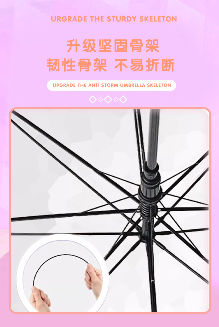 三丽鸥雨伞儿童伞正版库洛米黑胶防晒自动儿童反光条边安全雨伞详情18