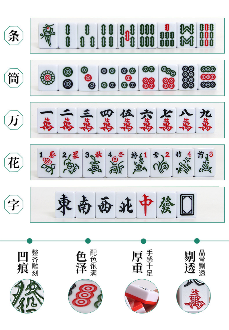 麻将小号便携式旅行迷你网红款寝室家用聚会小型手搓小麻将牌批发详情26