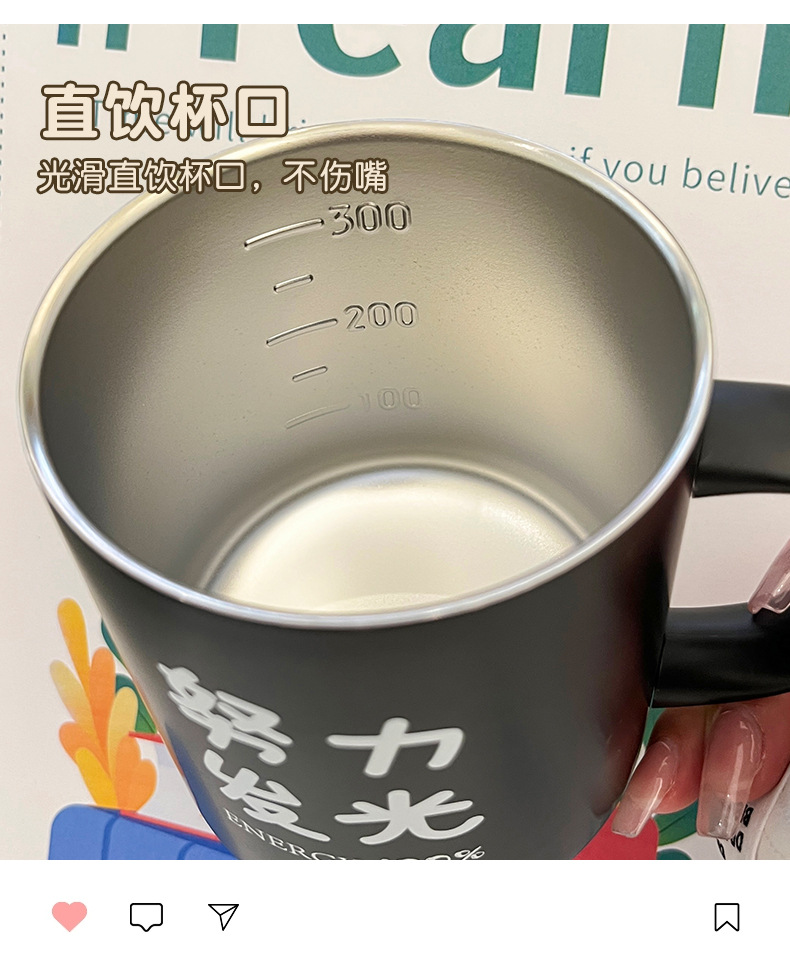 Oficina creativa taza de agua taza de mujer tazas de alto nivel de apariencia tazas de café tazas de aislamiento de acero inoxidable para parejas tazas de desayuno caseras pic 20