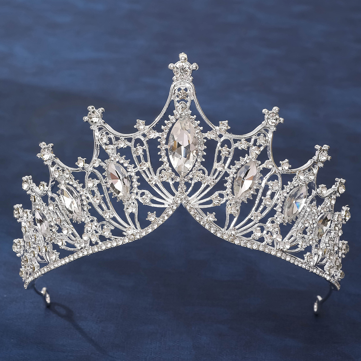 Nuevo estilo nupcial coronas coreanas blanco strass hecho a mano tocados vestidos de novia accesorios de fotografía vestidos de boda accesorios para el cabello pic 5