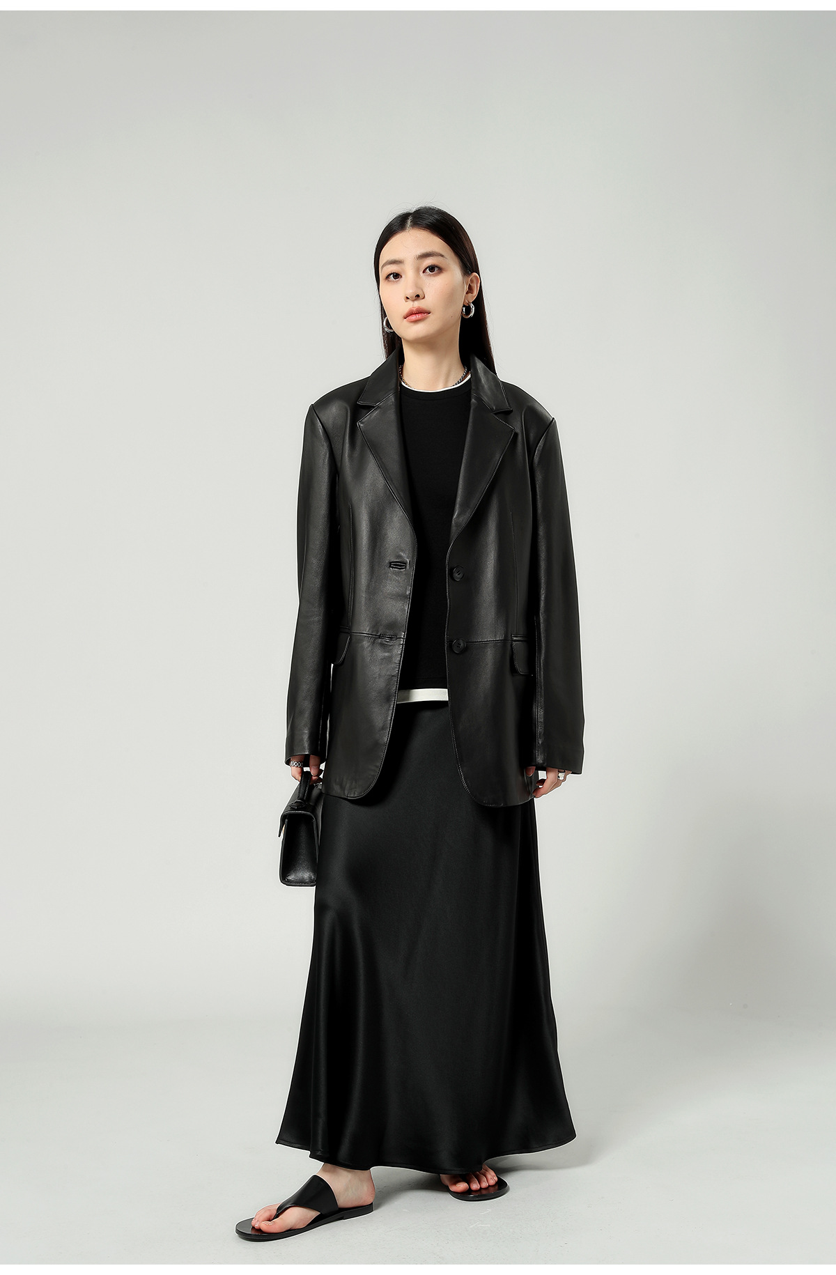 醋酸缎面丝光感柔软垂顺牛筋高腰长款半身裙女2025夏新款飘逸长裙详情31