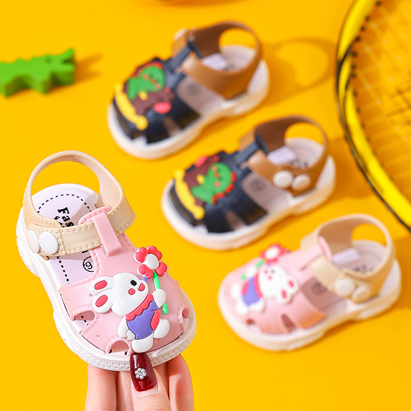 儿童凉鞋卡通幼儿包头洞洞鞋男童宝宝室内防滑软底女童沙滩鞋夏季详情1