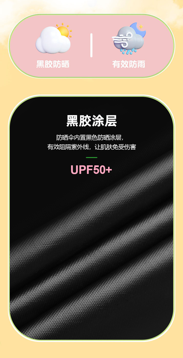 新款草莓熊雨伞高颜值日常学生防晒防紫外线太阳伞晴雨两用遮阳伞详情4