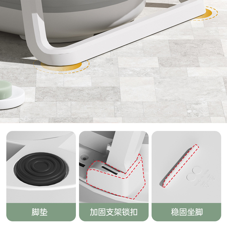 婴儿洗澡盆加厚可坐躺儿童浴盆家用大号可折叠感温婴儿洗澡盆宝宝详情12