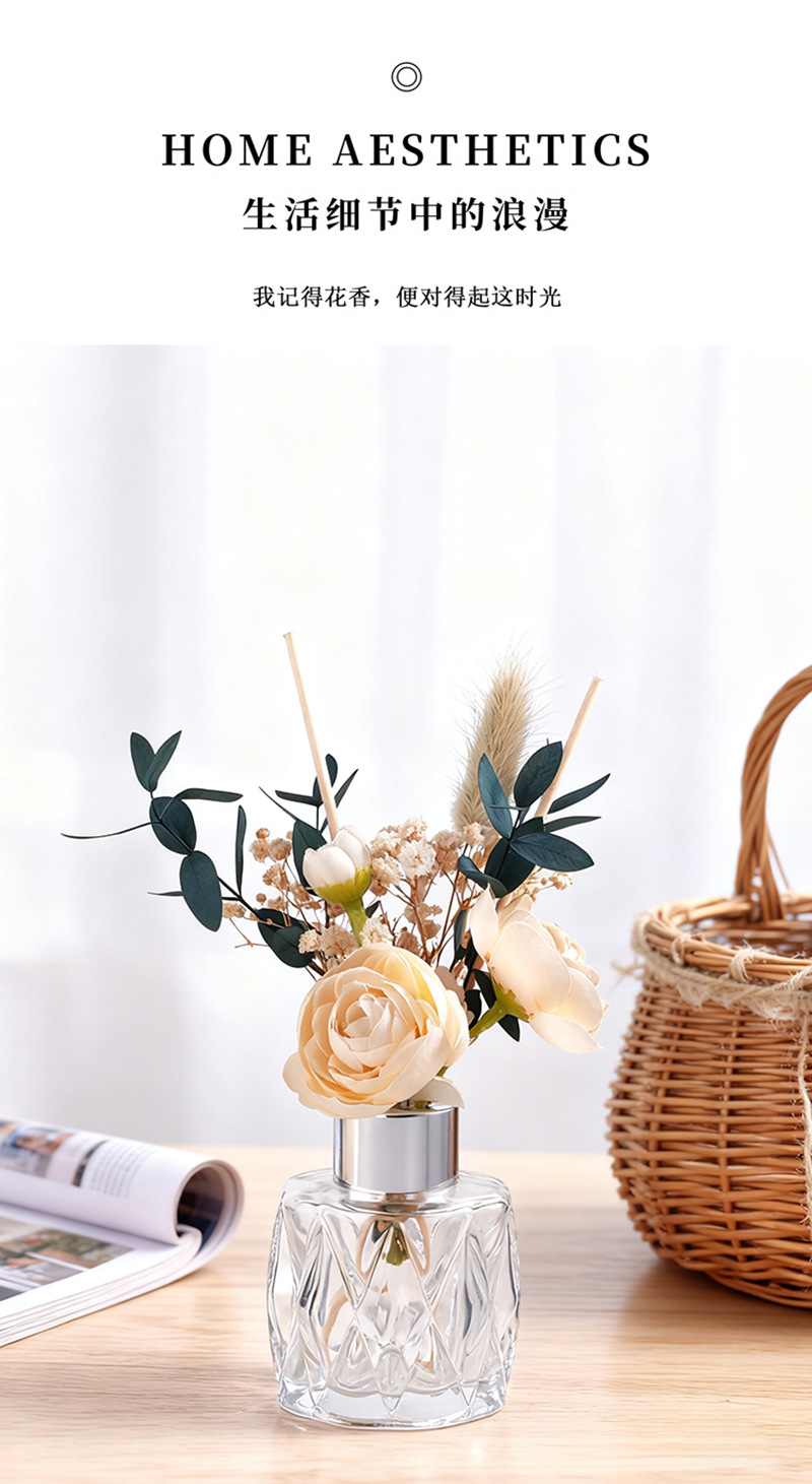 Nordic ins dried flower aromatherapy ornaments, flameless aromatherapy, home aromatherapy, indoor fragrance ornaments, essential oil rattan pic 3