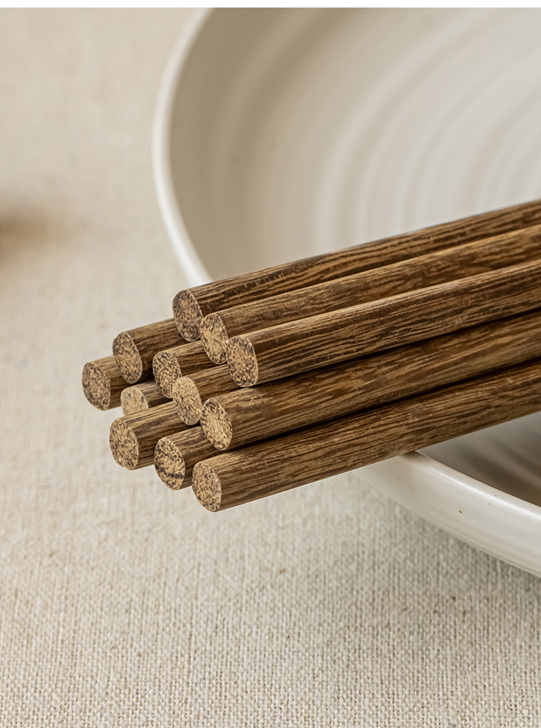 Chicken wing wooden chopsticks, household unpainted and waxed chopsticks, anti-slip and heat-resistant wooden chopsticks, single-person tableware pic 7