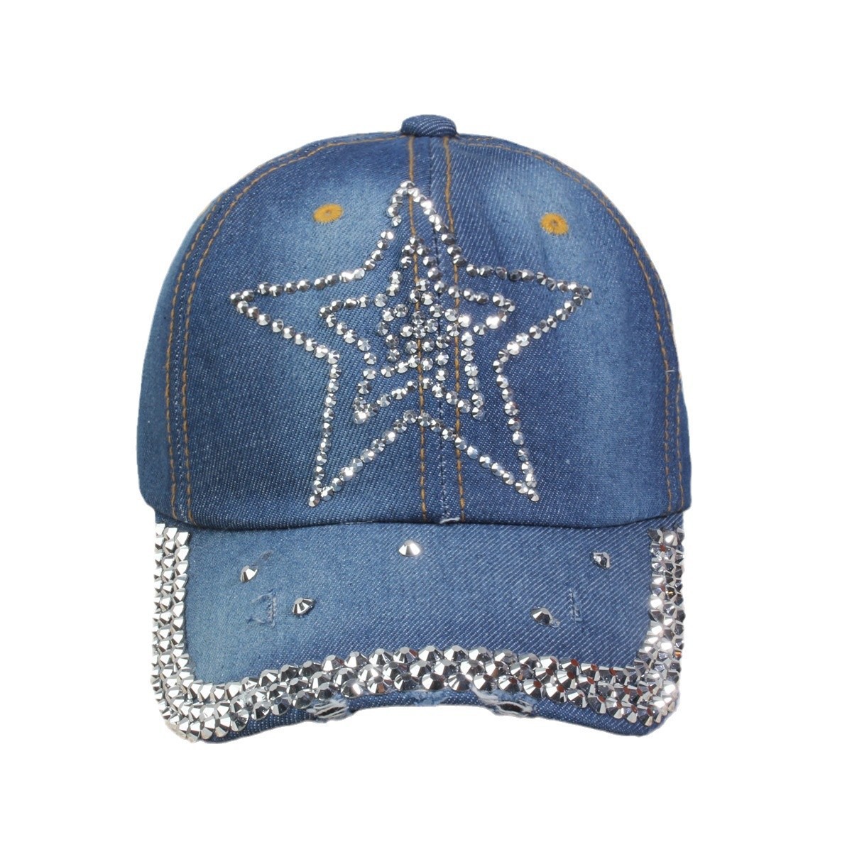牛仔镶钻棒球帽弯檐男帽女帽百搭款遮阳鸭舌帽夏季休闲百搭帽子详情36