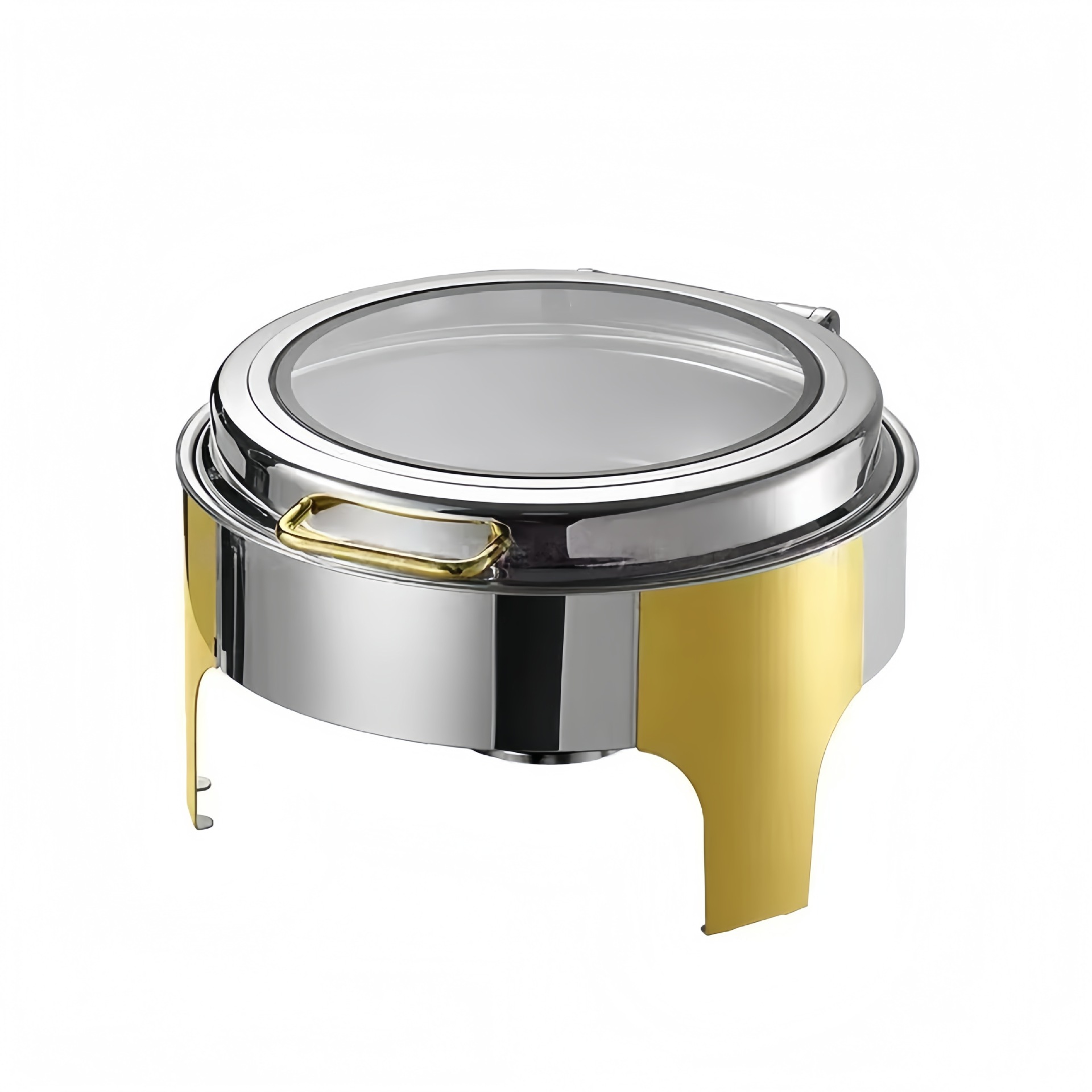High-quality 6L round hot pot buffet server, electric heating, visual glass cover, stainless steel commercial hotel pic 4