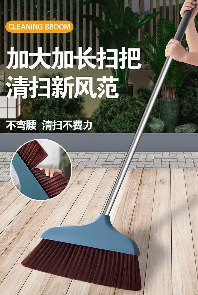 40CM large broom, high-end soft-bristled household indoor broom, long handle, enlarged and thickened, durable large broom pic 6