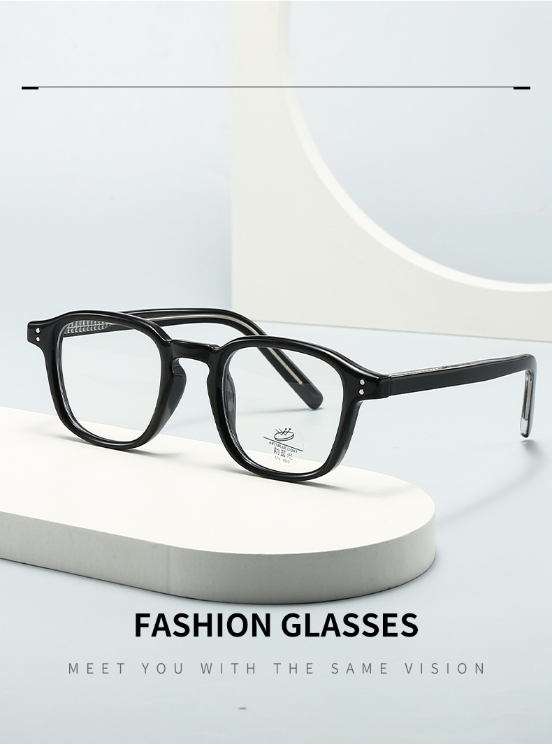 跨境i潮ns风TR90眼镜插芯脚超轻防蓝光平光眼镜可配近视眼镜框架详情5