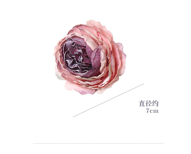高级焦边牡丹仿真花头复古渐变多色手工DIY发饰胸花配件假花批发详情3