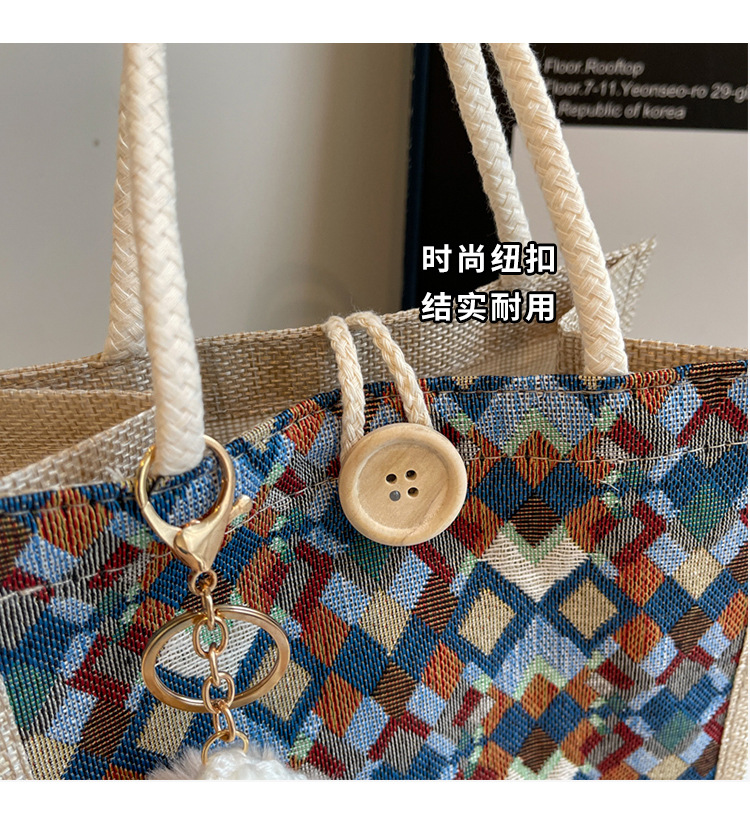小众高级感防水麻布手提包秋冬季新款伴手礼袋现货批发手拎小挎包详情3