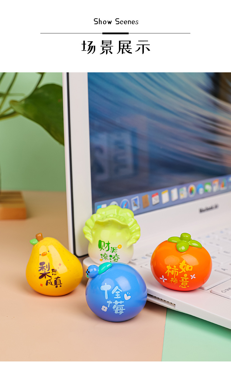 A cute and adorable figurine with words on it, symbolizing a little cute resin mini desktop decoration and a car ornament pic 12