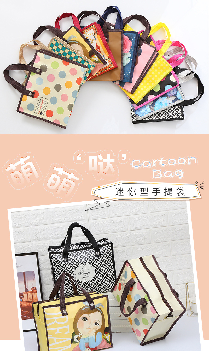 厂家直供PP无纺布袋 创意家居用品手提便当袋 化妆品收纳袋中号环保耐用详情10