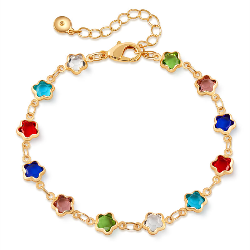 多巴胺手链跨境爱心设计小众几何水滴方形玻璃钻度假风小清新手饰详情21