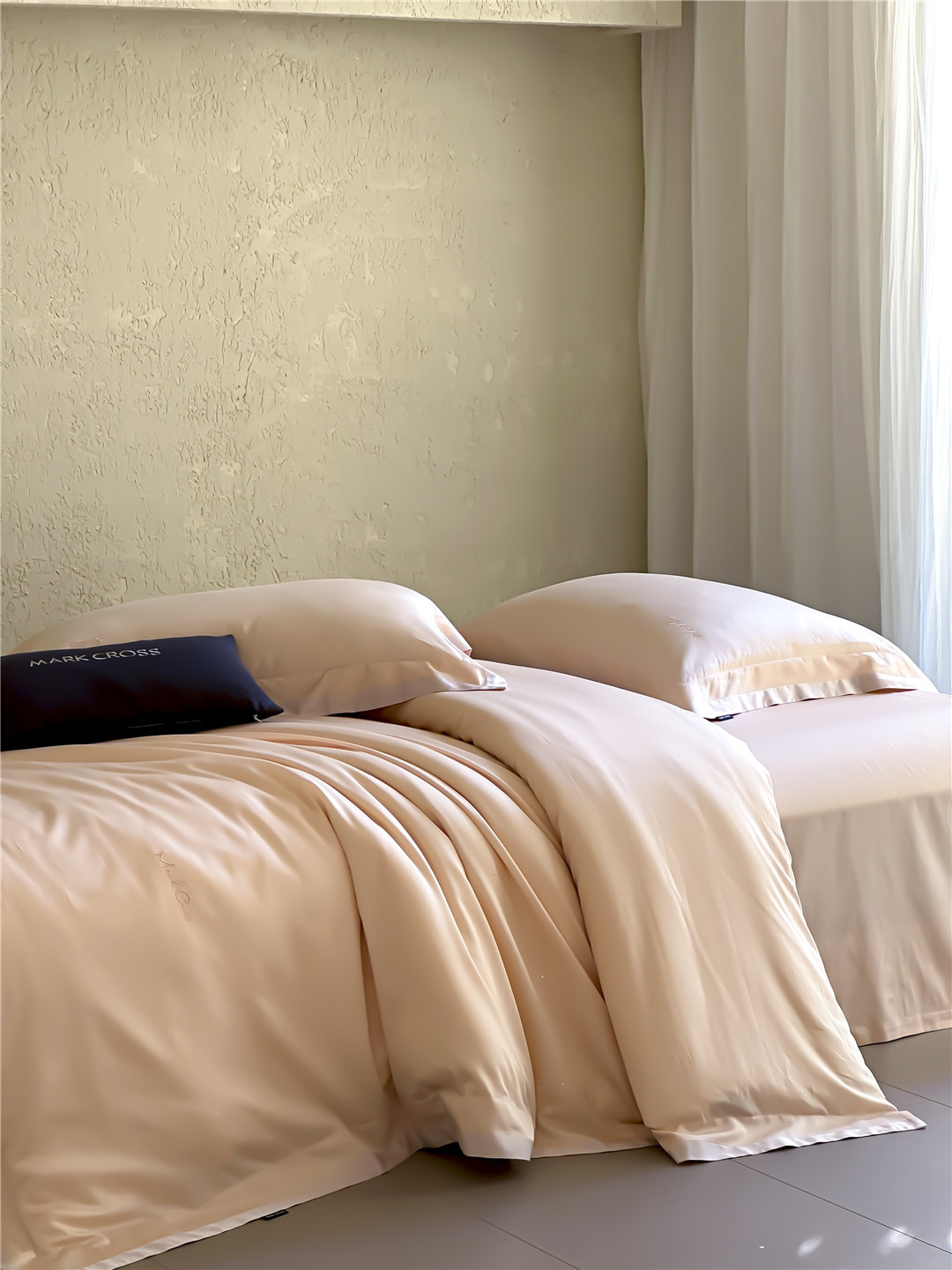 Minimalist style 100-count ultra-fine denier Tencel cotton four-piece set, high-end and silky smooth naked sleeping grade bedding pic 42