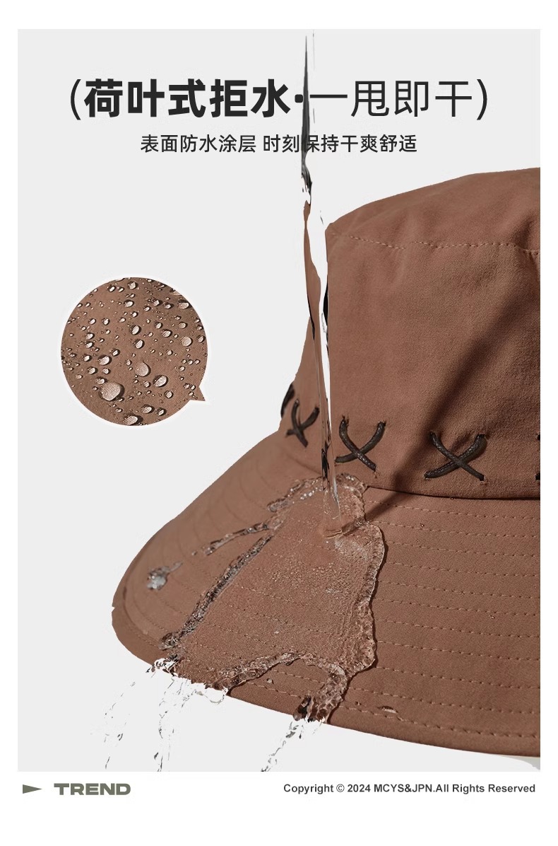 西部牛仔帽防晒帽女爬山户外渔夫帽太阳男遮阳帽子登山帽徒步儿童详情17