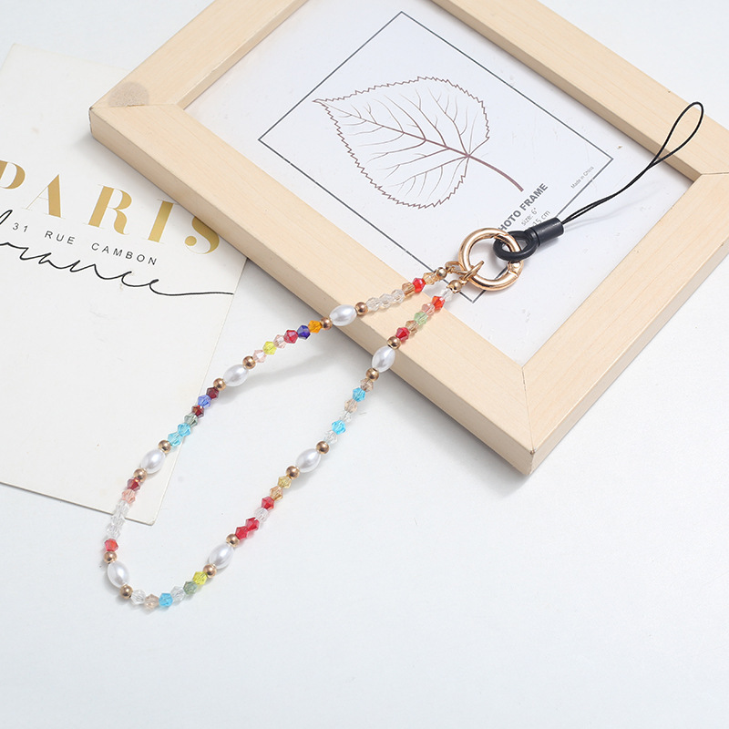 串珠水晶珍珠手机链手机壳挂绳挂件防丢手腕带合金扣批发仙女风详情8