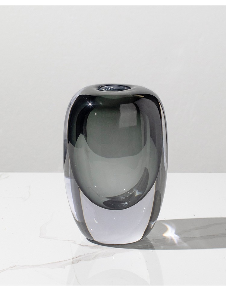 现代轻奢琉璃花瓶客厅插花玻璃花器会议桌玄关摆件高级感玻璃装饰详情18