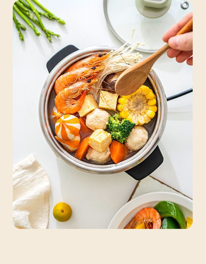 SOIKOI司崎库电煮锅五件套多功能双人轻食乌龟锅电热电炒锅蒸煮锅详情8