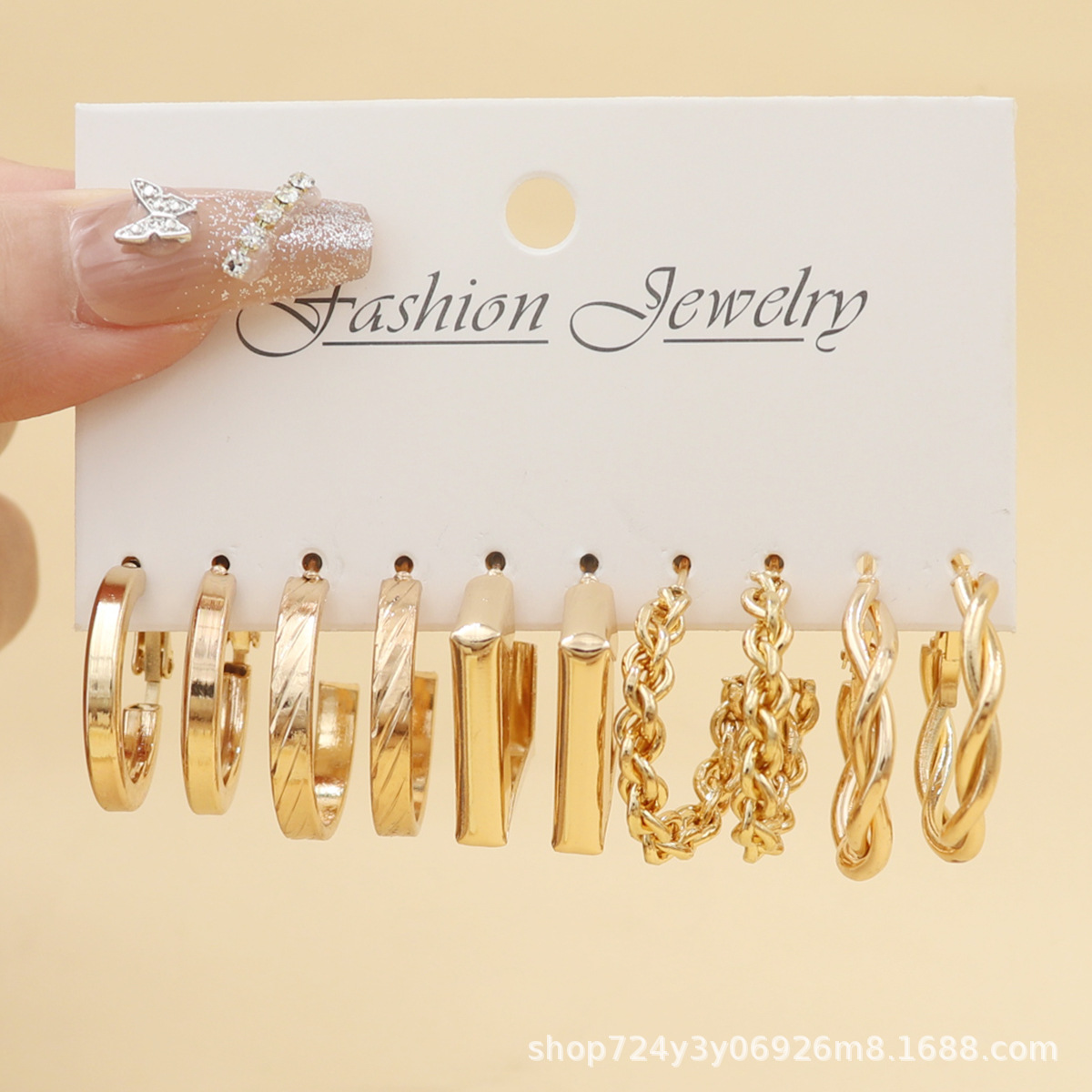 欧美跨境热卖新款简约个性ins风耳环套装气质百搭卡装耳饰批发详情22