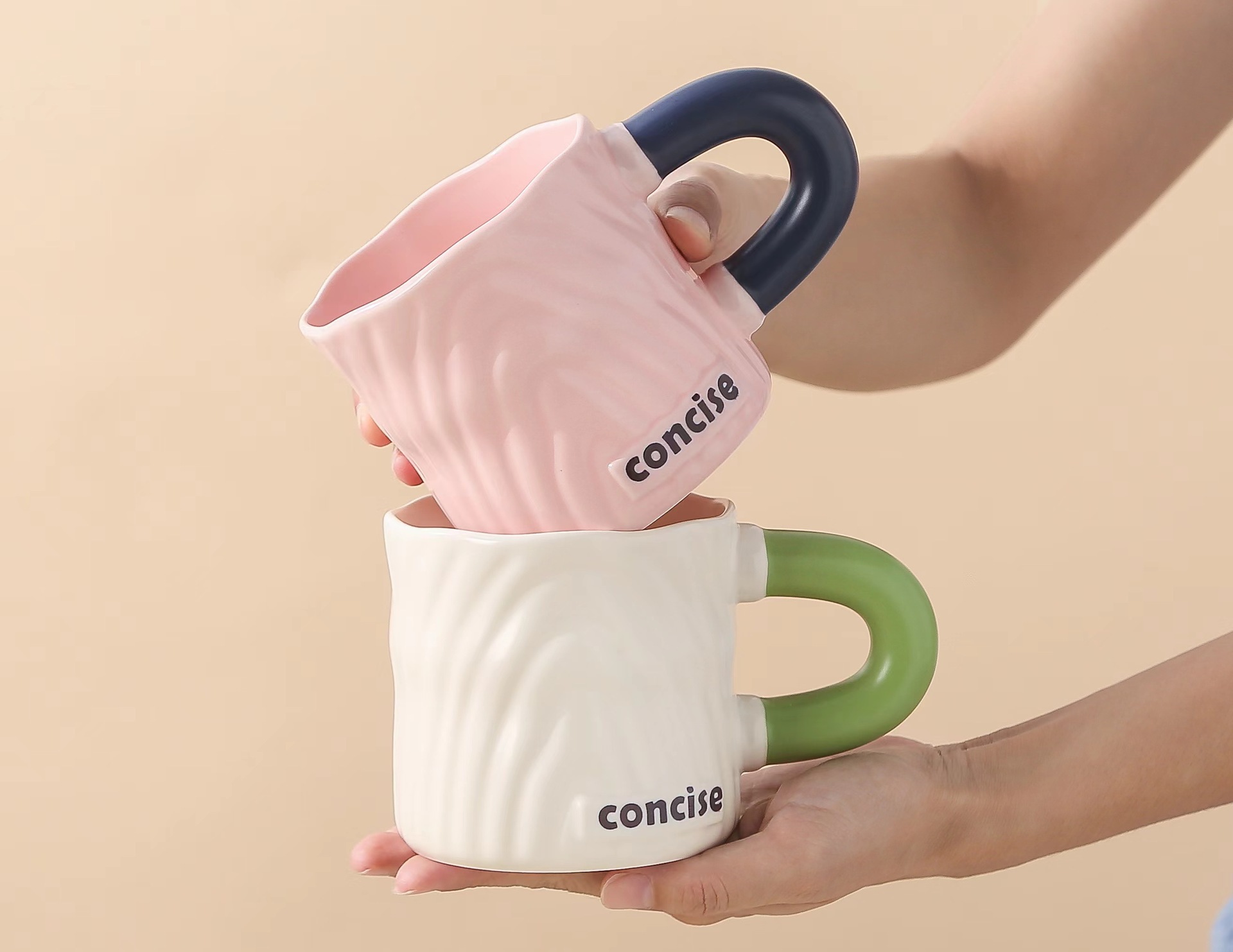 创意伴手礼品树纹陶瓷杯3D立体浮雕炫彩撞色马克杯奶fufu情侣水杯详情10