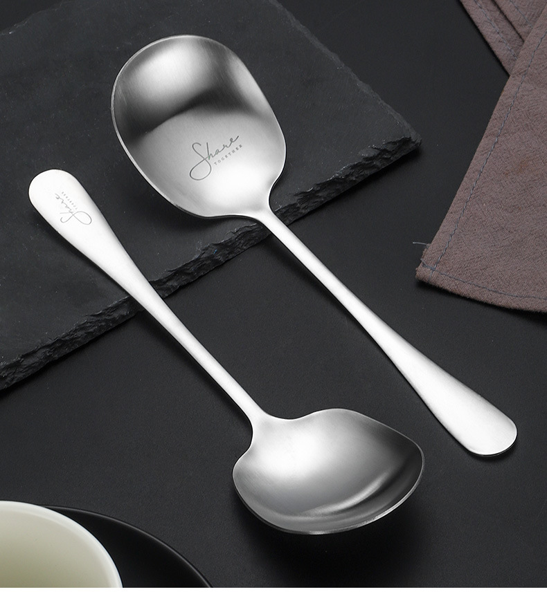 201不锈钢勺子家用分菜勺网红雪花公勺餐具大汤勺饭勺酒店餐厅详情11