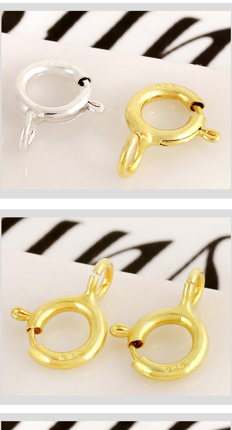 DIY jewelry accessories S925 silver spring buckle 5mm necklace electroplated round buckle bracelet buckle accessory A23 pic 3