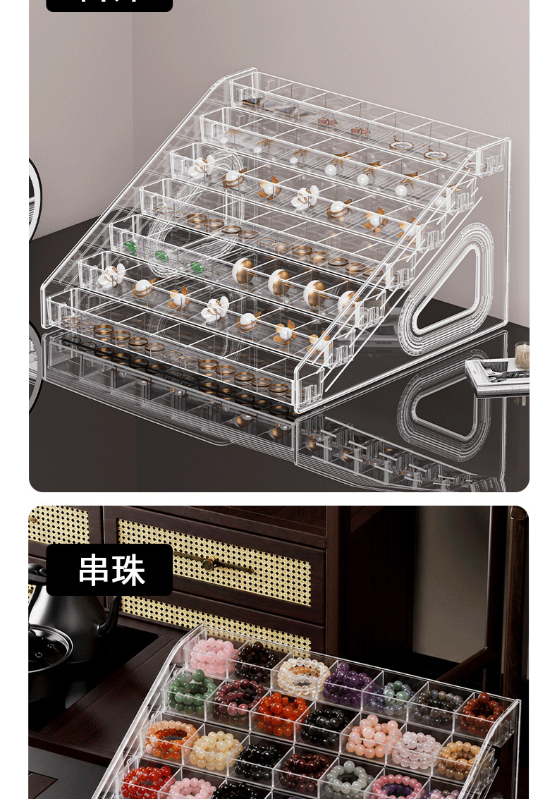 美甲收纳盒多层透明指甲油展示架居家日用口红化妆品甲油胶置物架详情13