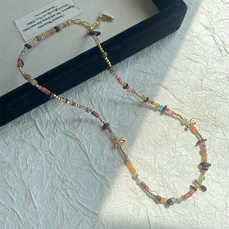 新款首发！彩虹碎石点点项链法式时尚轻奢精致潮流小众设计高级感详情4