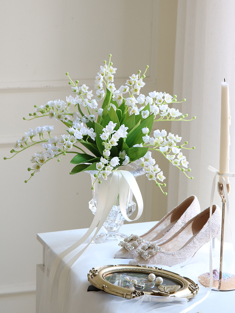 小清新ins风仿真花铃兰花插花手捧花材婚庆风铃假花家居餐桌绢花详情9