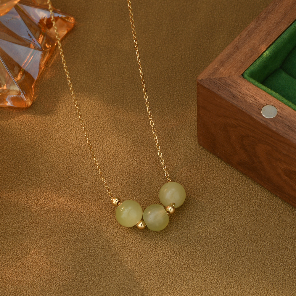 新中式风仿和田玉项链女2024新款潮小众设计感高级锁骨链气质轻奢详情7